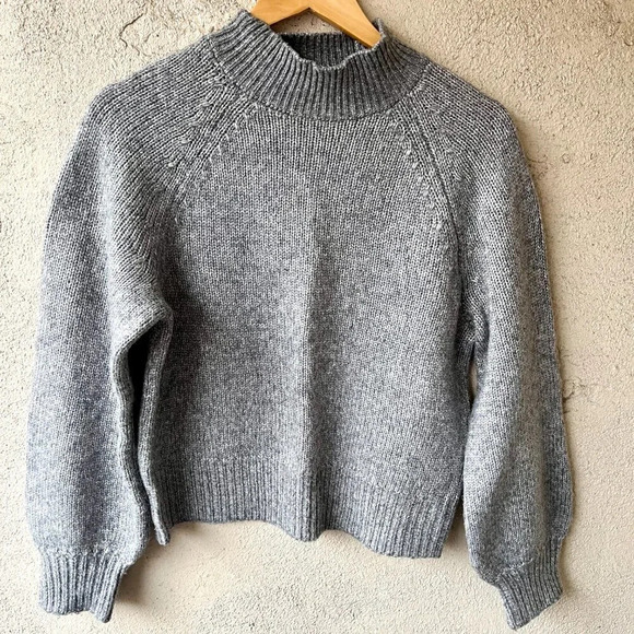 Banana Republic Spacedye Mock Neck Sweater Grey Small - Picture 1 of 6